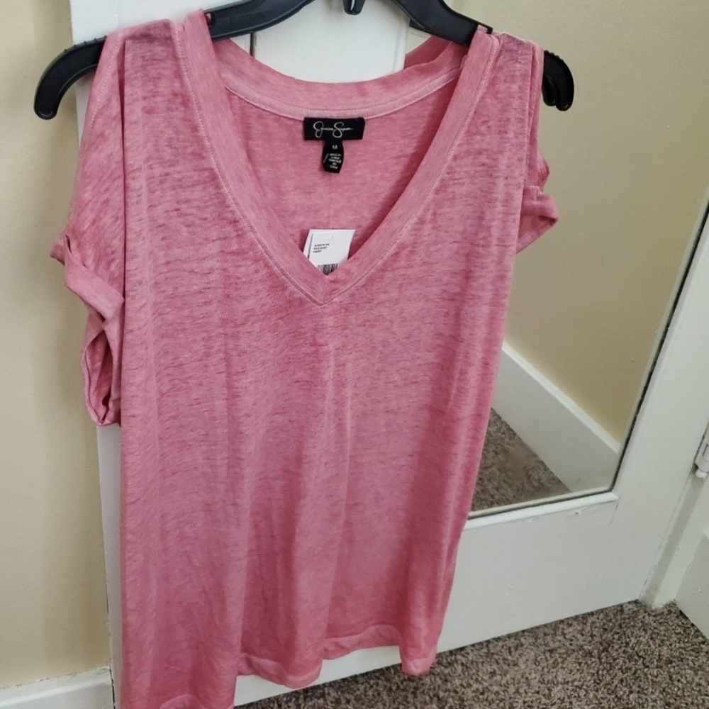 Jessica Simpson Soft Pink V-Neck Tee